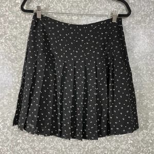 Lauren Ralph Lauren Black Floral Pleated Schoolgirl Skirt - Size 4 - Lightweight